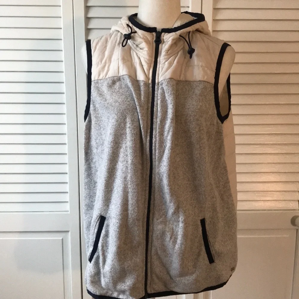 TOMMY HILFIGER Gray Hooded Vest Size XL